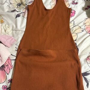 Chic Tan Sleeveless Mini Dress